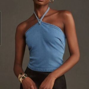 NWT Dolan Anthropologie Denim Halter Top